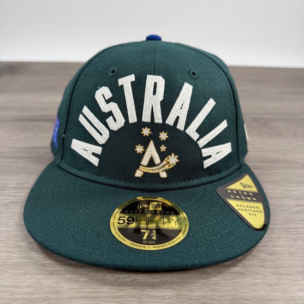 Australia WBC Fitted Hat New Era 59FIFTY Retro Crown Heritage Fit Size 7 3/4